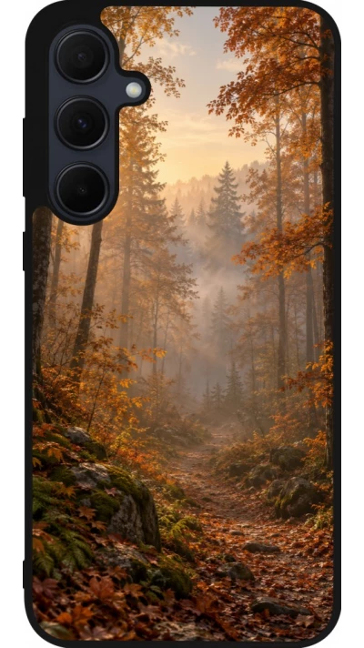 Coque Samsung Galaxy A35 5G - Silicone rigide noir Autumn 26 Autumn walk