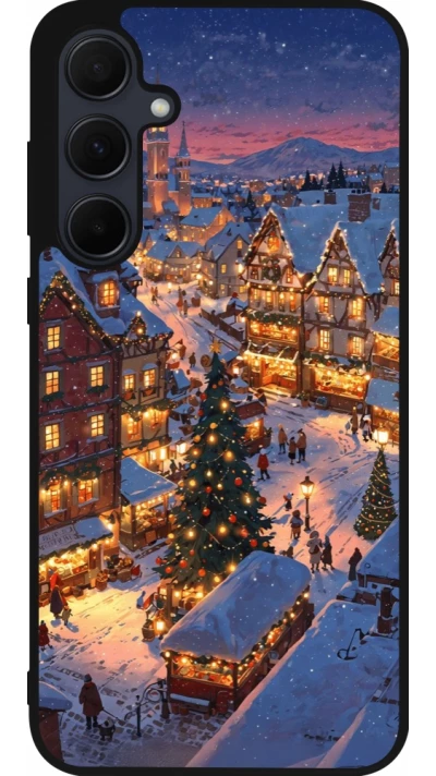Coque Samsung Galaxy A35 5G - Silicone rigide noir Christmas 25 Xmas Village