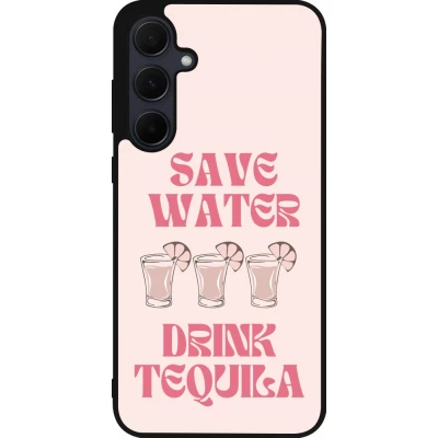 Samsung Galaxy A35 5G Case Hülle - Silikon schwarz Cocktail Save Water Drink Tequila