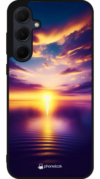 Samsung Galaxy A35 5G Case Hülle - Silikon schwarz Sonnenuntergang gelb violett