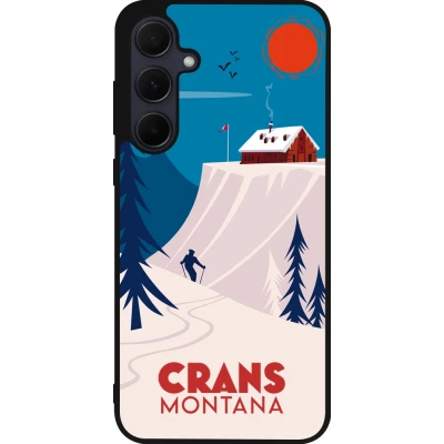 Coque Samsung Galaxy A35 5G - Silicone rigide noir Crans-Montana Cabane