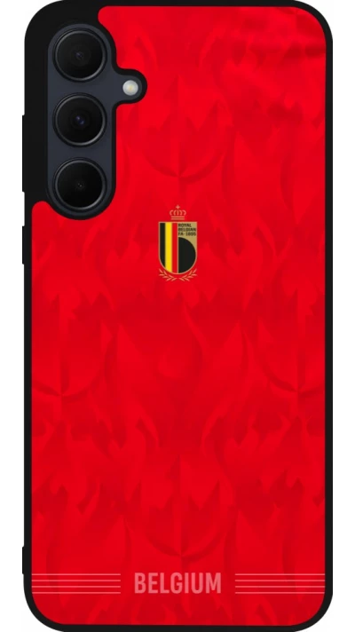 Coque Samsung Galaxy A35 5G - Silicone rigide noir Maillot de football Belgique 2026 personnalisable