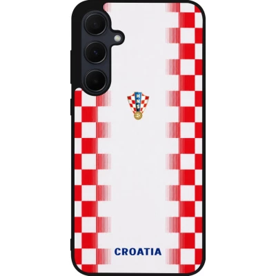 Samsung Galaxy A35 5G Case Hülle - Silikon schwarz Kroatien 2026 personalisierbares Fussballtrikot