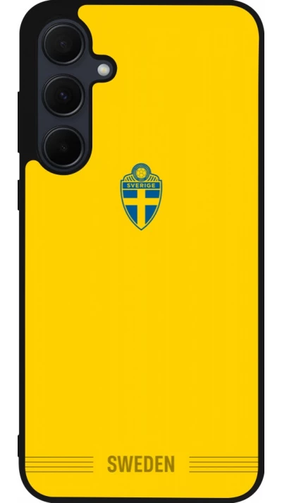 Samsung Galaxy A35 5G Case Hülle - Silikon schwarz Schweden 2026 personalisierbares Fussballtrikot