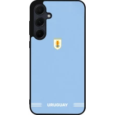 Coque Samsung Galaxy A35 5G - Silicone rigide noir Maillot de football Uruguay 2026 personnalisable