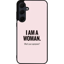 Coque Samsung Galaxy A35 5G - Silicone rigide noir I am a woman