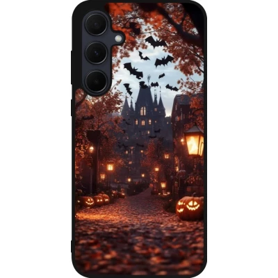 Samsung Galaxy A35 5G Case Hülle - Silikon schwarz Halloween 2025 Haunted house