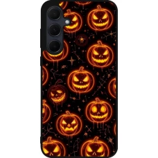 Coque Samsung Galaxy A35 5G - Silicone rigide noir Halloween 2026 Pattern Pumpkins