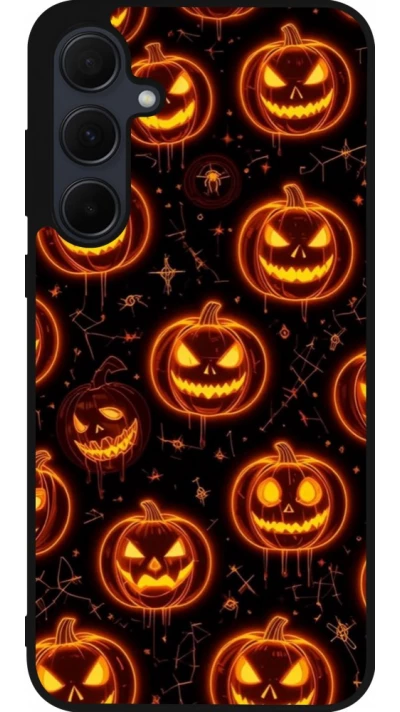Coque Samsung Galaxy A35 5G - Silicone rigide noir Halloween 2026 Pattern Pumpkins