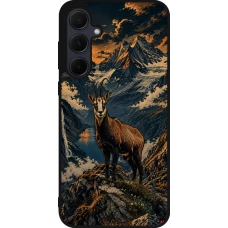 Coque Samsung Galaxy A35 5G - Silicone rigide noir Linocut Chamois