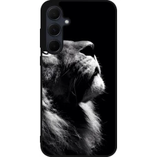 Samsung Galaxy A35 5G Case Hülle - Silikon schwarz Lion looking up