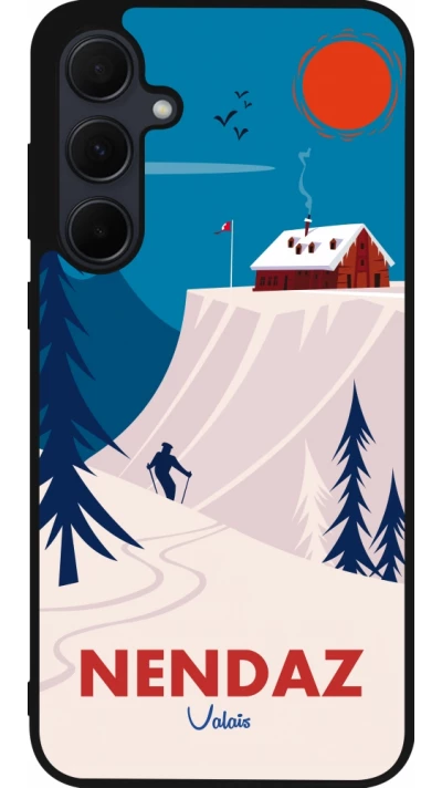 Samsung Galaxy A35 5G Case Hülle - Silikon schwarz Nendaz Cabane Ski