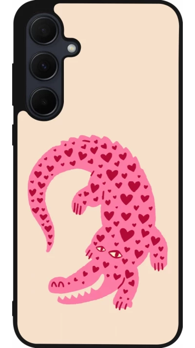 Samsung Galaxy A35 5G Case Hülle - Silikon schwarz Pink crocodile 2026