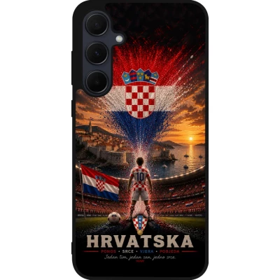 Samsung Galaxy A35 5G Case Hülle - Silikon schwarz Fussball Kroatien splash 2026