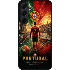 Samsung Galaxy A35 5G Case Hülle - Silikon schwarz Fussball Portugal splash 2026