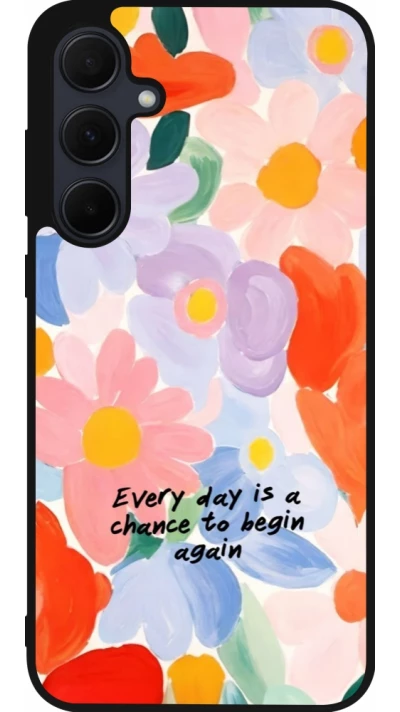 Coque Samsung Galaxy A35 5G - Silicone rigide noir Every day is a chance Spring 2026