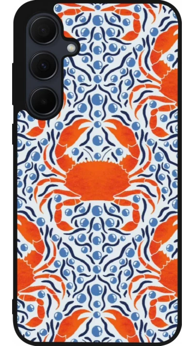 Coque Samsung Galaxy A35 5G - Silicone rigide noir Crabs and pearls Summer 2026