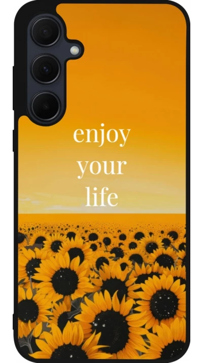 Coque Samsung Galaxy A35 5G - Silicone rigide noir Summer 2026 Enjoy your life