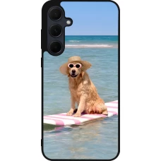 Coque Samsung Galaxy A35 5G - Silicone rigide noir Summer Dog on Paddle