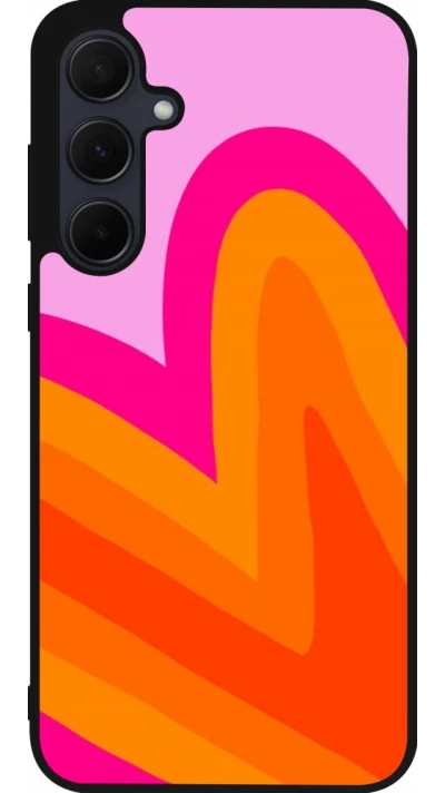 Coque Samsung Galaxy A35 5G - Silicone rigide noir Valentine 2024 heart gradient