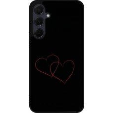 Coque Samsung Galaxy A35 5G - Silicone rigide noir Valentine 2023 attached heart