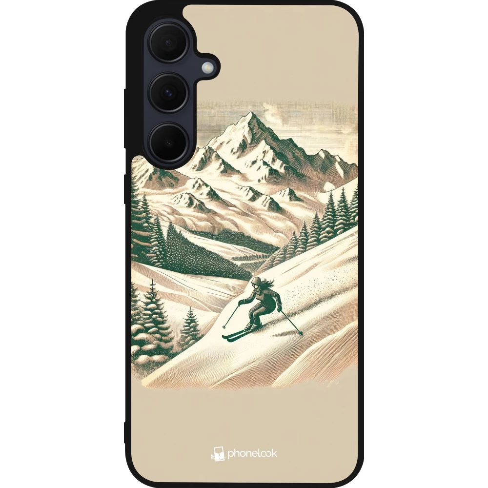 Samsung Galaxy A35 5G Case Hülle - Silikon schwarz Vintage Skiberg