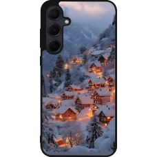 Coque Samsung Galaxy A35 5G - Silicone rigide noir Winter 25 Winter snowy village