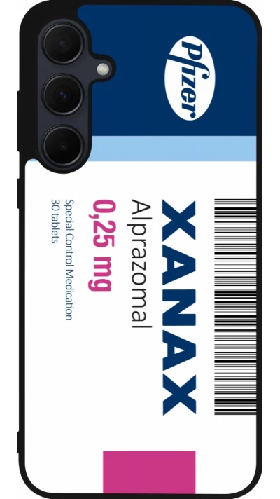 Coque Samsung Galaxy A35 5G - Silicone rigide noir Xanax Alprazolam 2025