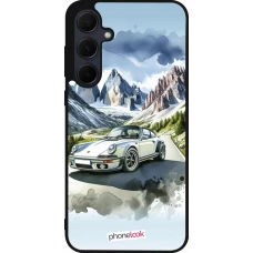Samsung Galaxy A36 Case Hülle - Silikon schwarz Porsche 911 Berg Aquarell