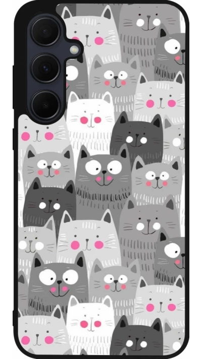 Samsung Galaxy A36 Case Hülle - Silikon schwarz Katzenschwärme