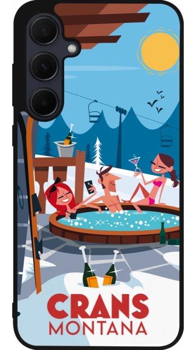 Coque Samsung Galaxy A36 - Silicone rigide noir Crans-Montana Mountain Jacuzzi