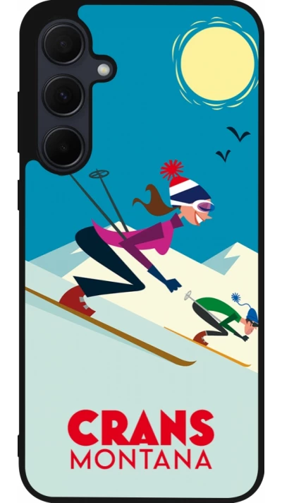 Coque Samsung Galaxy A36 - Silicone rigide noir Crans-Montana Ski Downhill