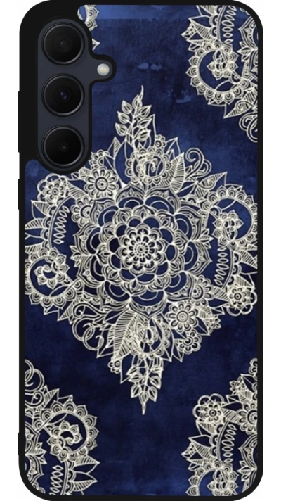 Coque Samsung Galaxy A36 - Silicone rigide noir Cream Flower Moroccan