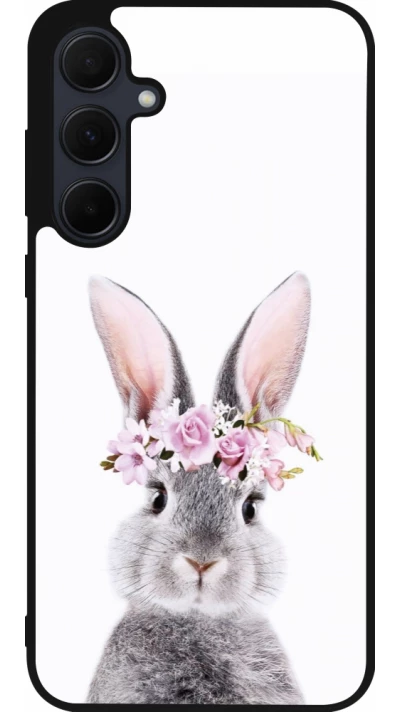 Coque Samsung Galaxy A36 - Silicone rigide noir Easter 2023 flower bunny