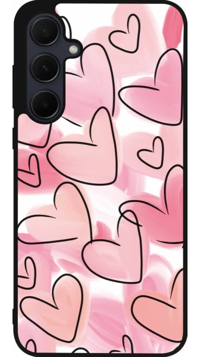 Coque Samsung Galaxy A36 - Silicone rigide noir Easter 2023 pink hearts