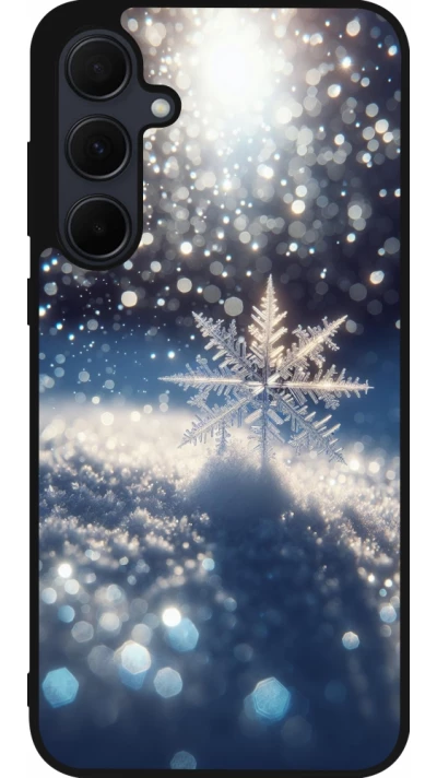 Samsung Galaxy A36 Case Hülle - Silikon schwarz Schneeflocke Solar Glanz