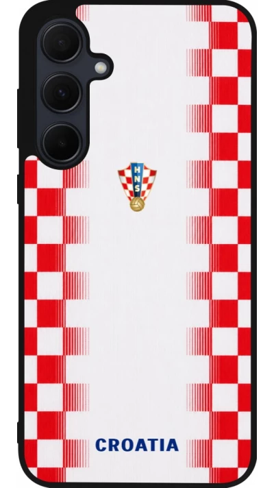 Samsung Galaxy A36 Case Hülle - Silikon schwarz Kroatien 2026 personalisierbares Fussballtrikot