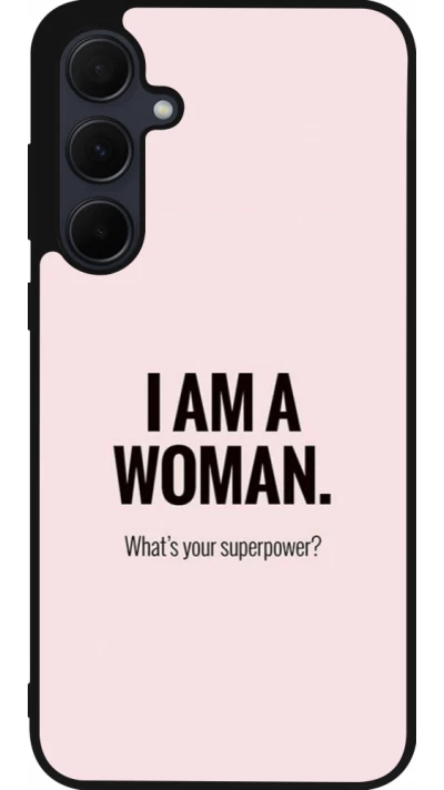 Coque Samsung Galaxy A36 - Silicone rigide noir I am a woman