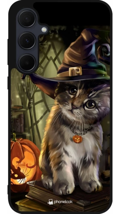 Coque Samsung Galaxy A36 - Silicone rigide noir Halloween 21 Witch cat