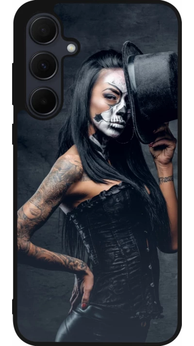 Coque Samsung Galaxy A36 - Silicone rigide noir Halloween 22 Tattooed Girl