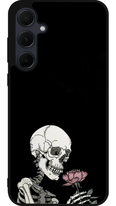 Coque Samsung Galaxy A36 - Silicone rigide noir Halloween 2023 rose and skeleton