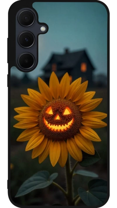 Samsung Galaxy A36 Case Hülle - Silikon schwarz Halloween 2026 Evil Sunflower