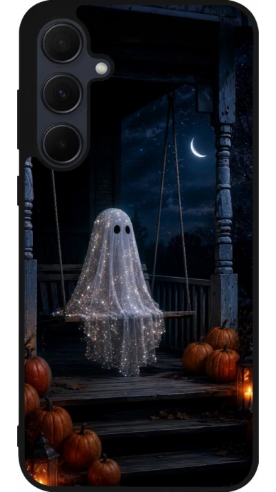 Samsung Galaxy A36 Case Hülle - Silikon schwarz Halloween 2026 Ghost on a swing