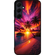 Samsung Galaxy A36 Case Hülle - Silikon schwarz Malediven Abenddämmerung Glückseligkeit