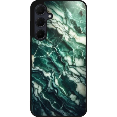 Samsung Galaxy A36 Case Hülle - Silikon schwarz Majestätischer grüner Marmor