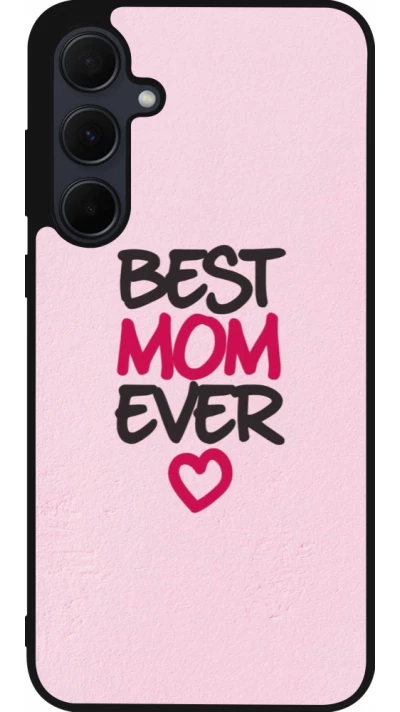 Samsung Galaxy A36 Case Hülle - Silikon schwarz Mom 2023 best Mom ever pink