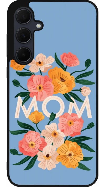 Samsung Galaxy A36 Case Hülle - Silikon schwarz Mom 2026 Flowers