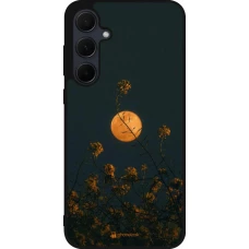 Coque Samsung Galaxy A36 - Silicone rigide noir Moon Flowers