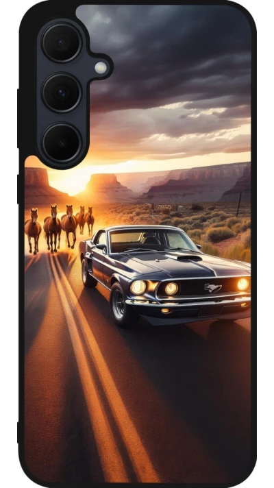 Samsung Galaxy A36 Case Hülle - Silikon schwarz Mustang 69 Grand Canyon