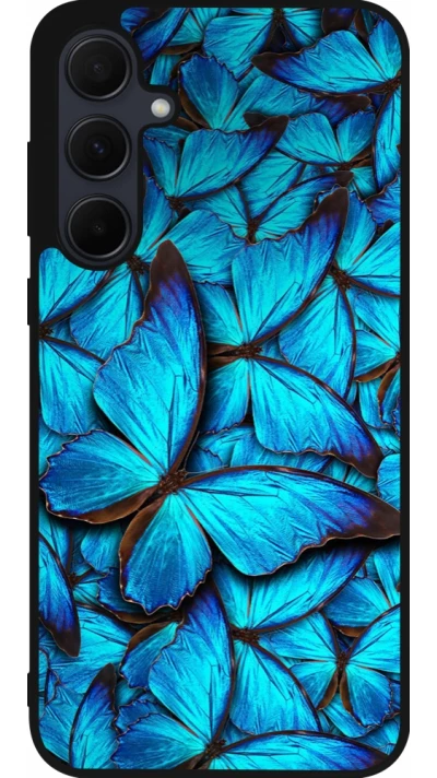 Samsung Galaxy A36 Case Hülle - Silikon schwarz Papillon bleu